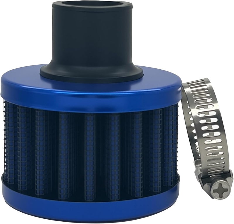 3DSKY 18mm Cold Air Intake Filter, Automotive Cold Air Breather Filter with Adjustable Clamp, Car Valve CoverTurbo Vent Cleaner Accessory, Fits for Car Motorcycle (Blue) - Image 1